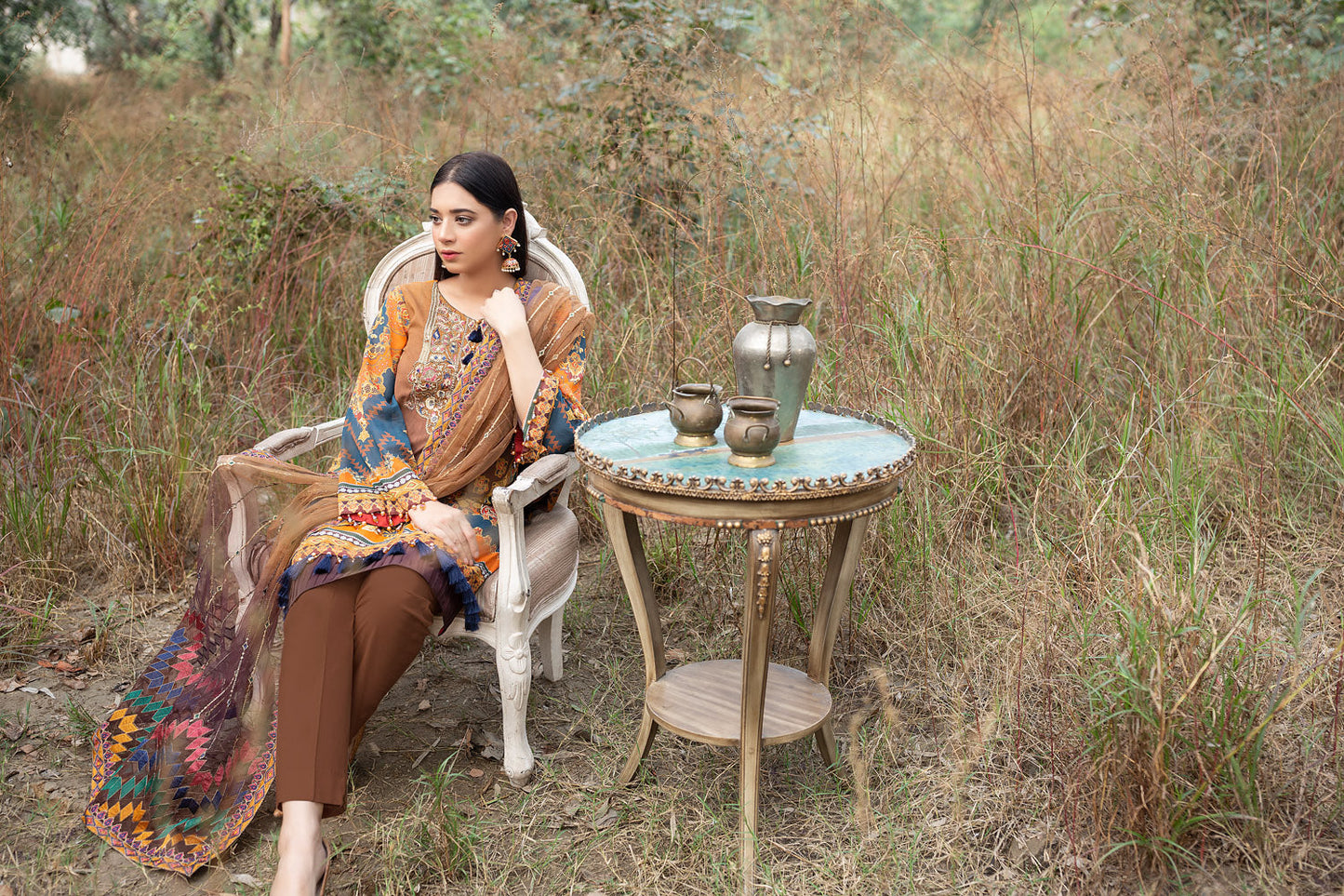 Fevin - Digital Embroidered Swiss Voil 3PC