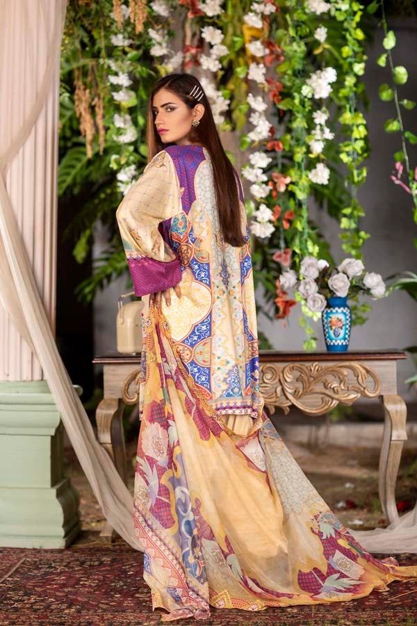 Fennel - Digital Printed & Embroidered Linen 3PC