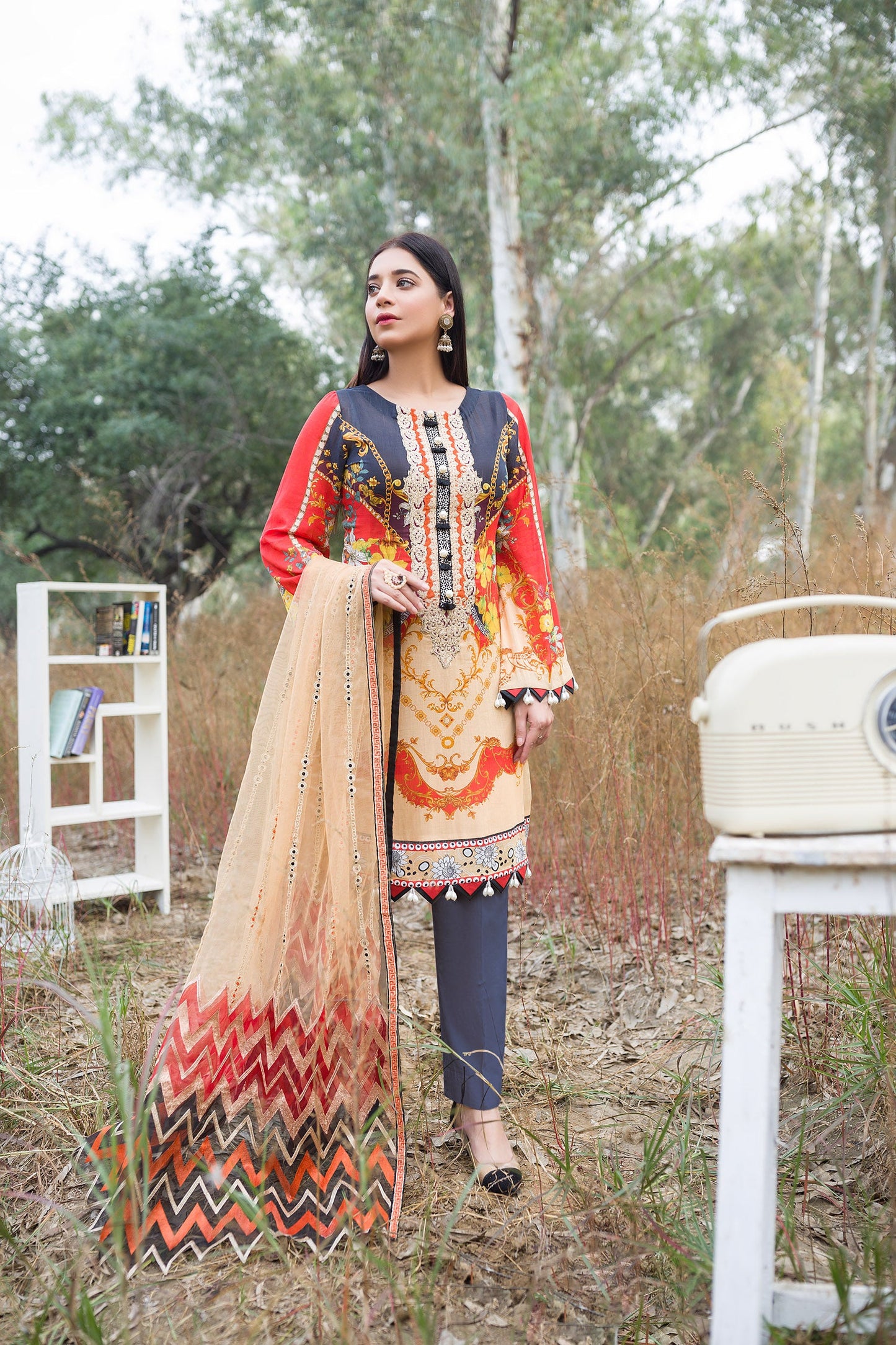 Fenci - Digital Embroidered Swiss Voil 3PC