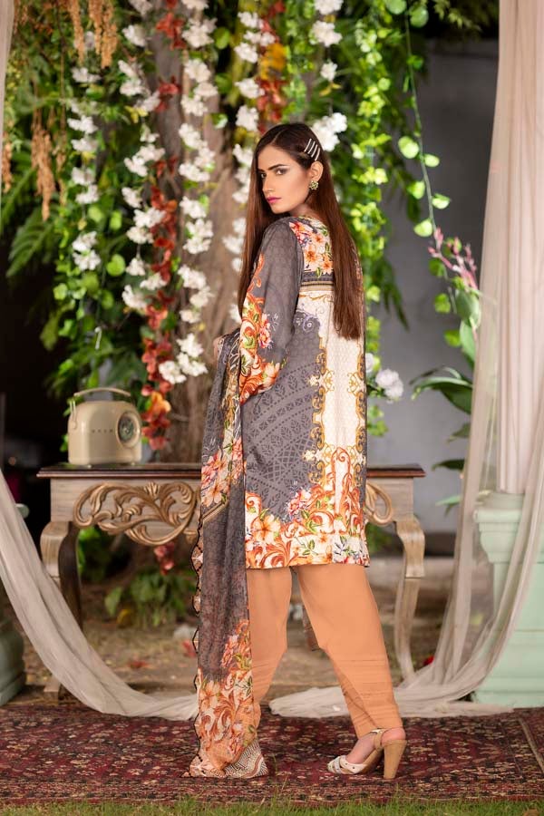 Cicely - Digital Printed & Embroidered Linen 3PC