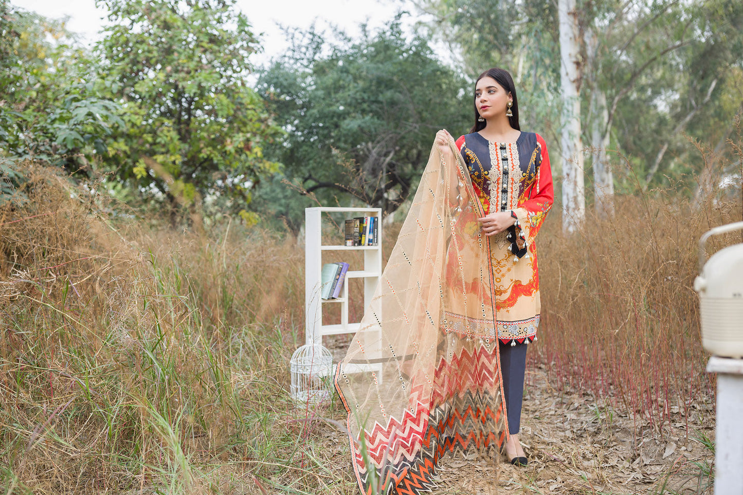 Fenci - Digital Embroidered Swiss Voil 3PC