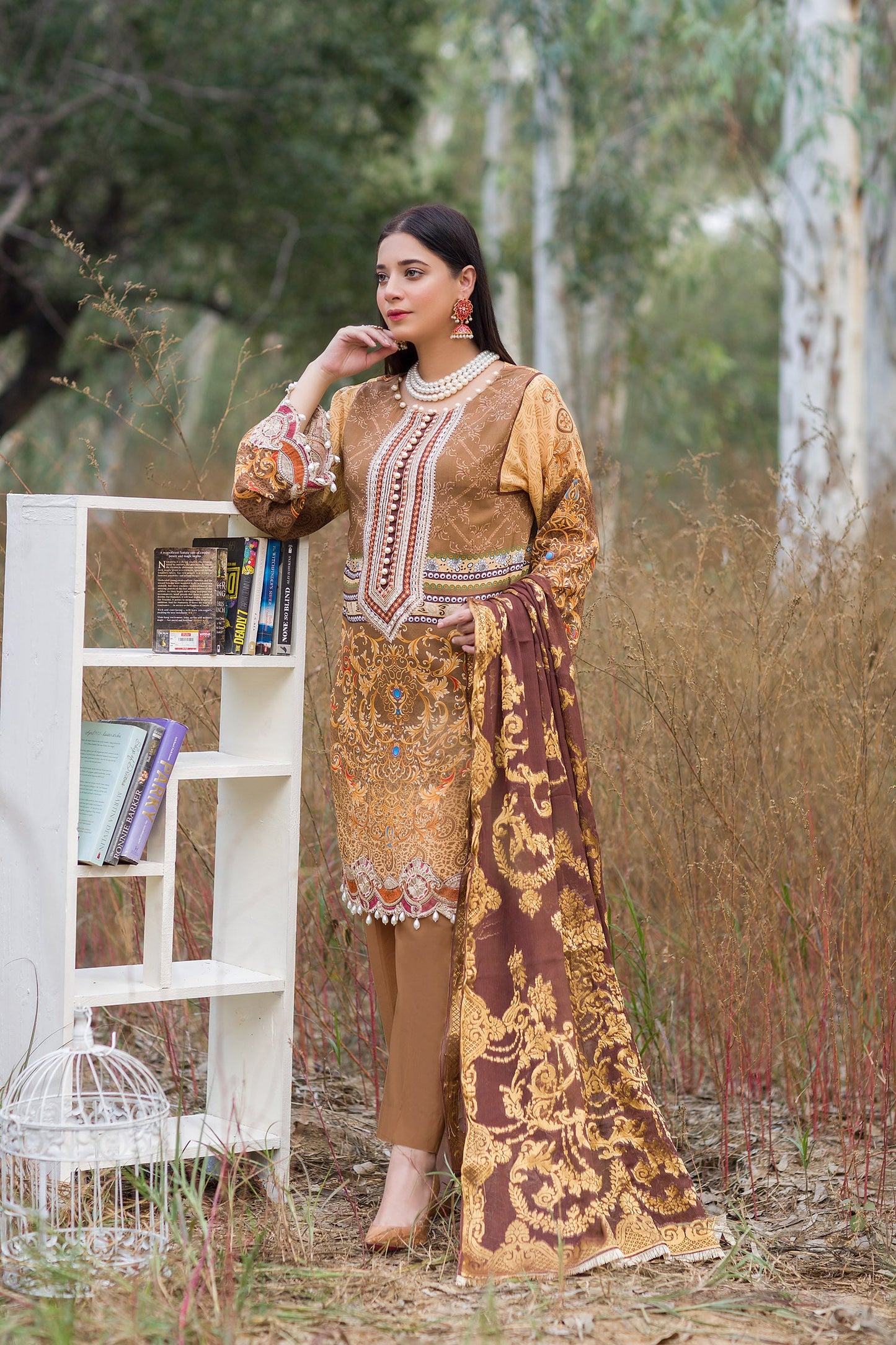 Brawlin - Digital Embroidered Swiss Voil 3PC