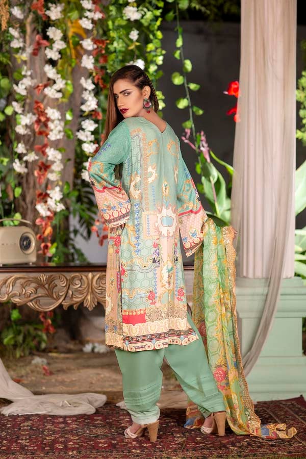 Misty - Digital Printed & Embroidered Linen 3PC