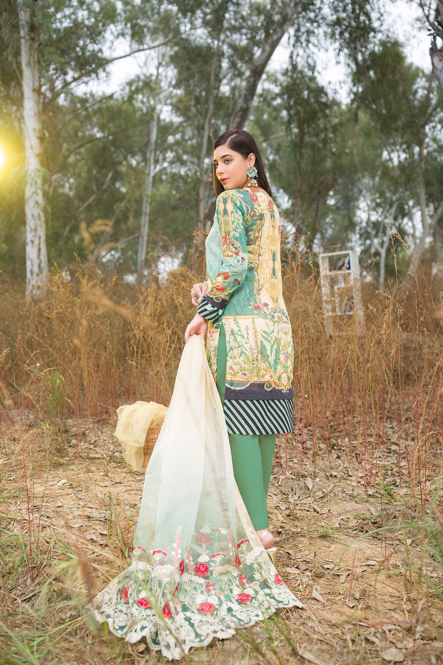 Eistre - Digital Embroidered Swiss Voil 3PC