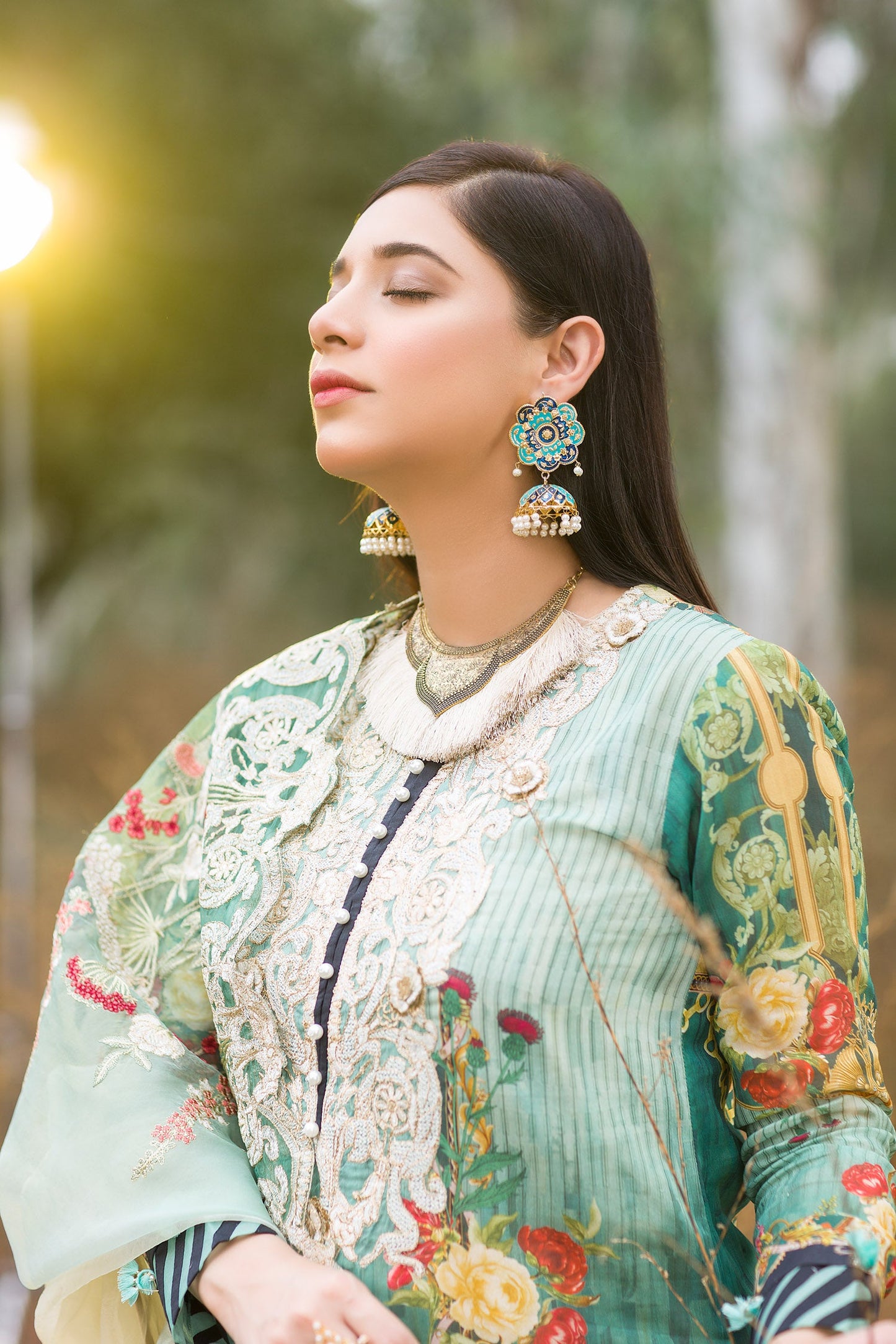 Eistre - Digital Embroidered Swiss Voil 3PC