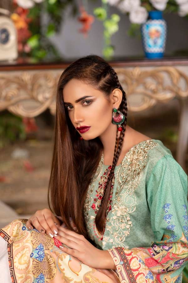 Misty - Digital Printed & Embroidered Linen 3PC