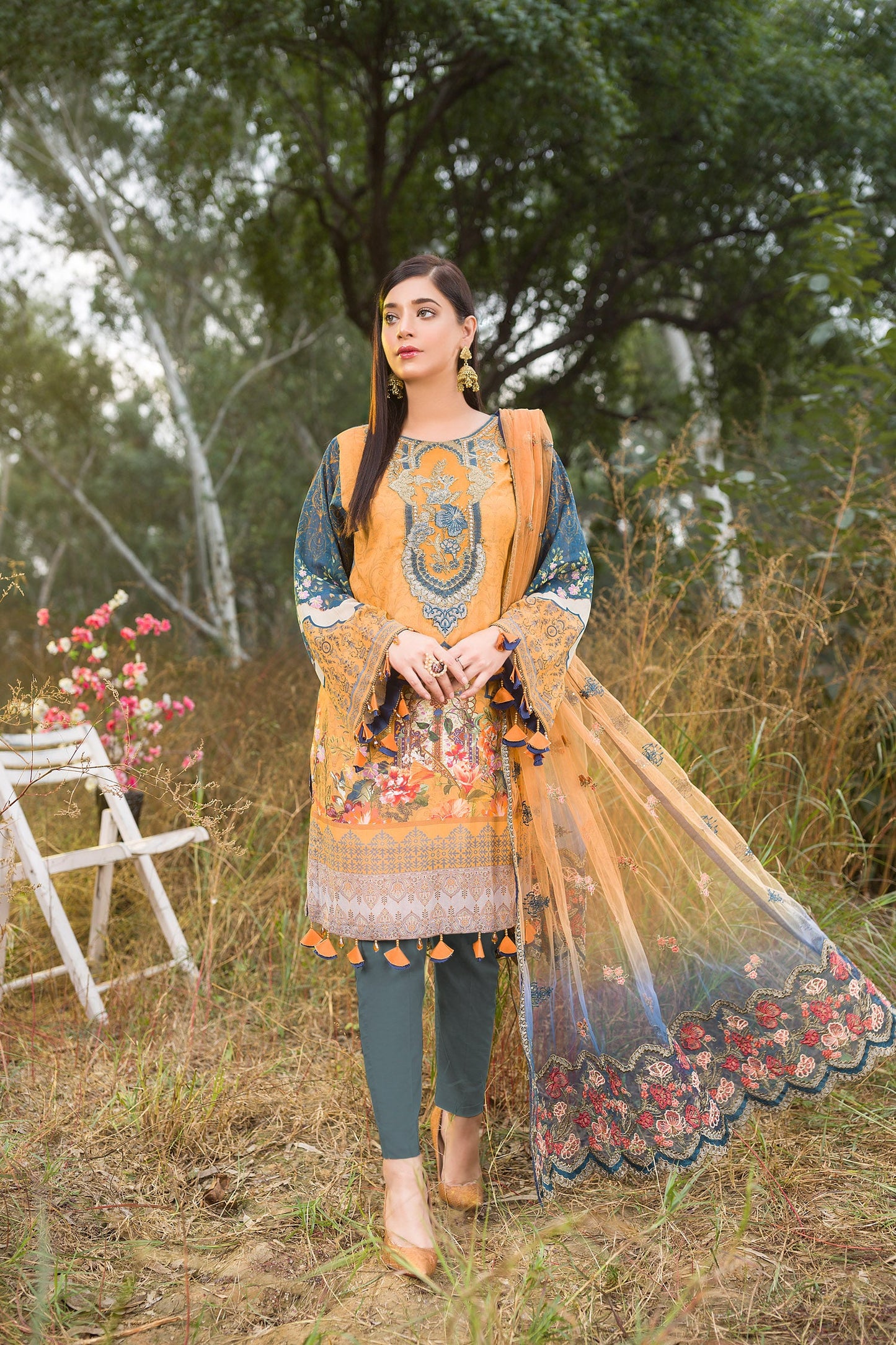 Pale Crew - Digital Embroidered Swiss Voil 3PC