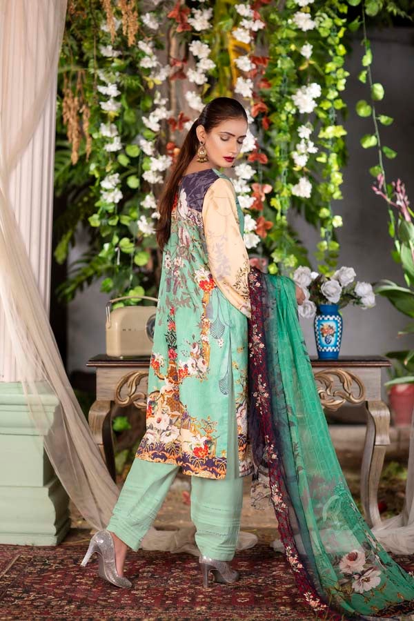 Tamarin - Digital Printed & Embroidered Linen 3PC