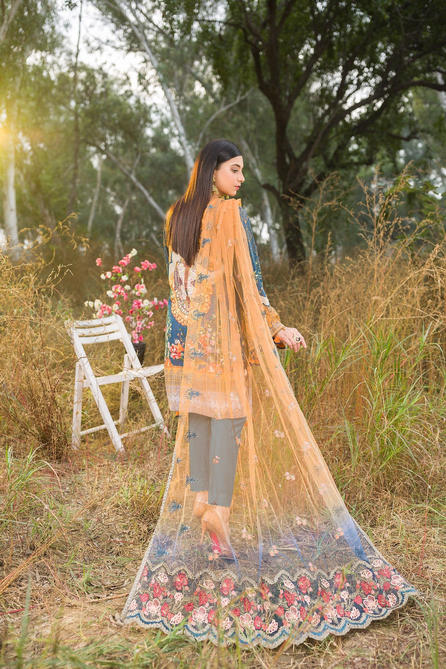 Pale Crew - Digital Embroidered Swiss Voil 3PC