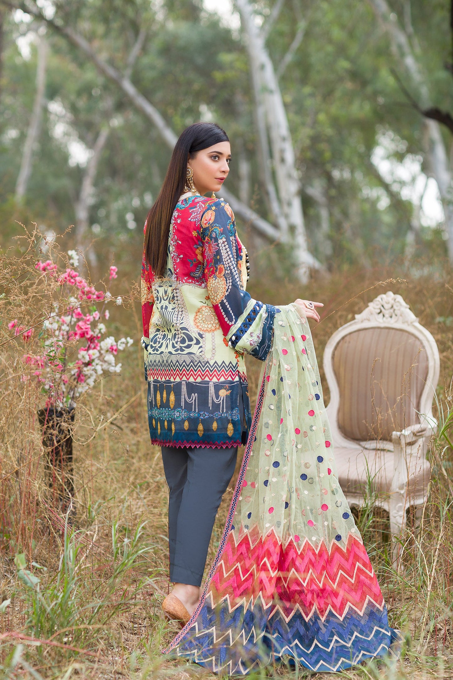 Firmly - Digital Embroidered Swiss Voil 3PC