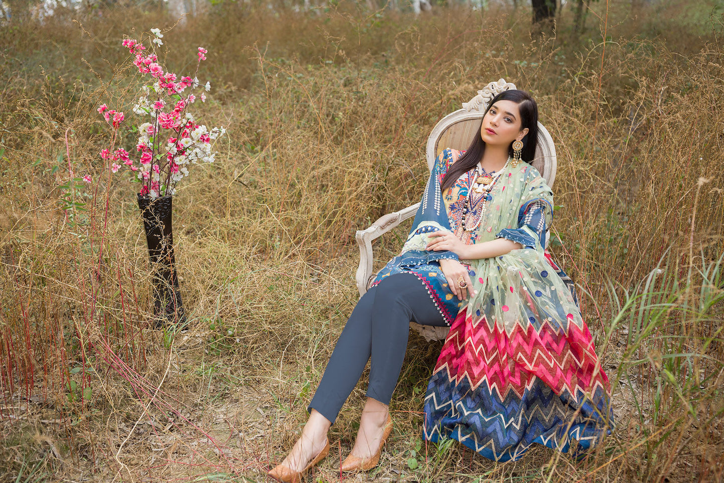 Firmly - Digital Embroidered Swiss Voil 3PC