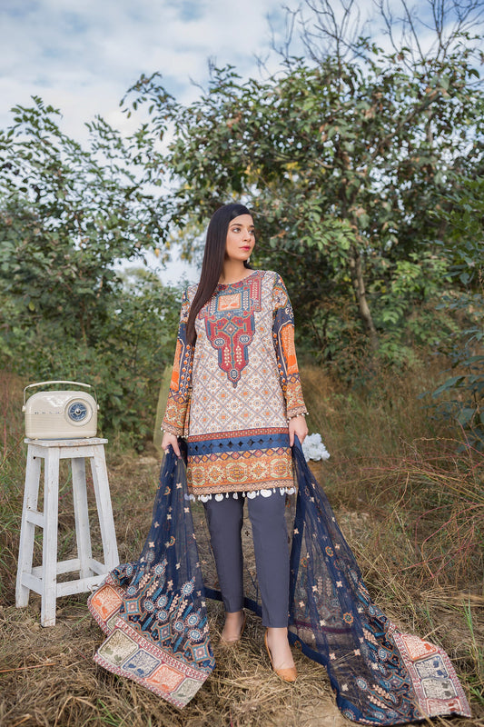 Sentiant - Digital Embroidered Swiss Voil 3PC