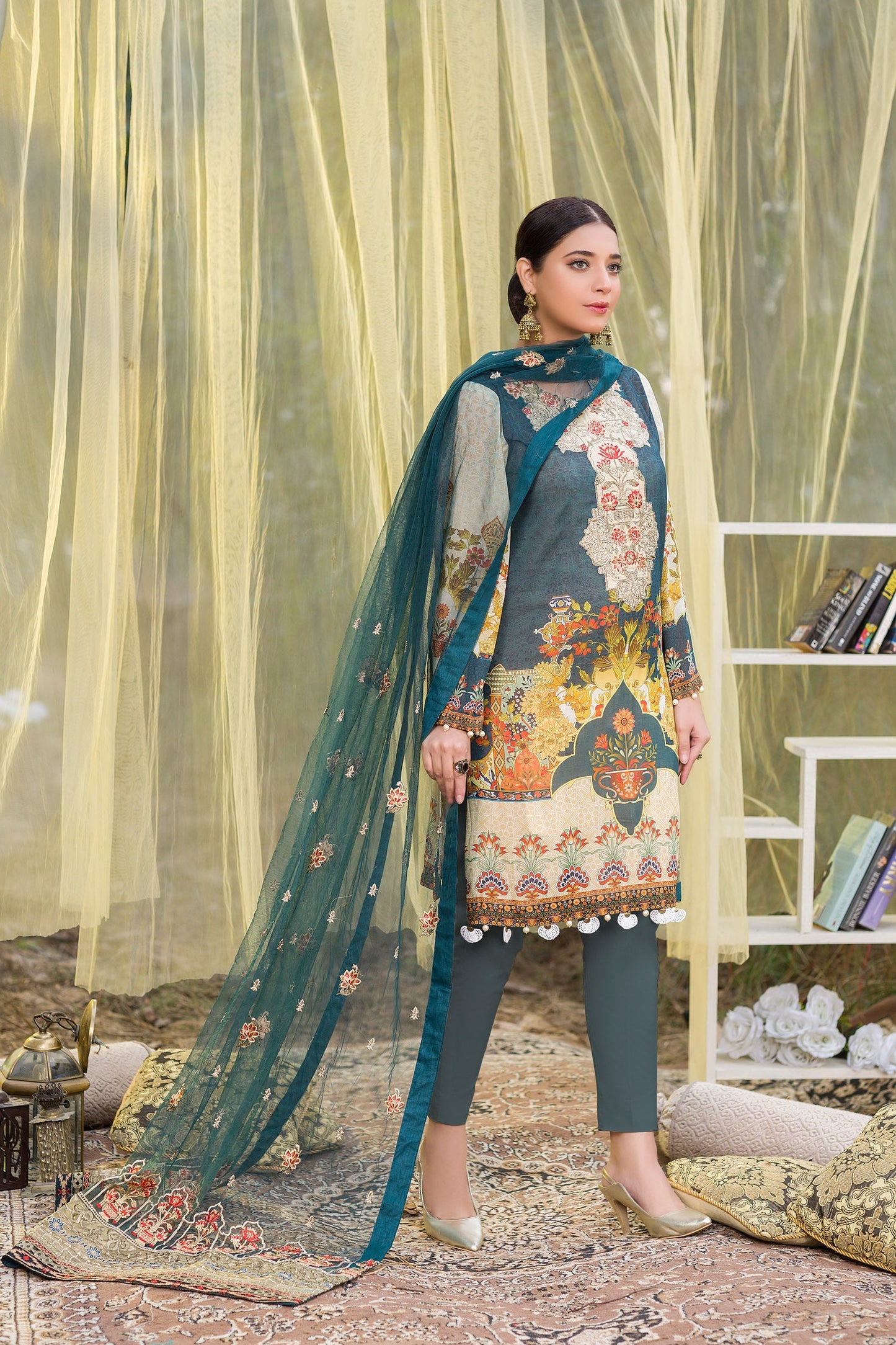 Doulty - Digital Embroidered Swiss Voil 3PC