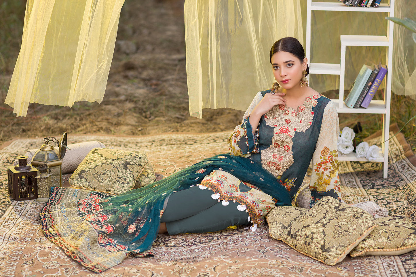 Doulty - Digital Embroidered Swiss Voil 3PC