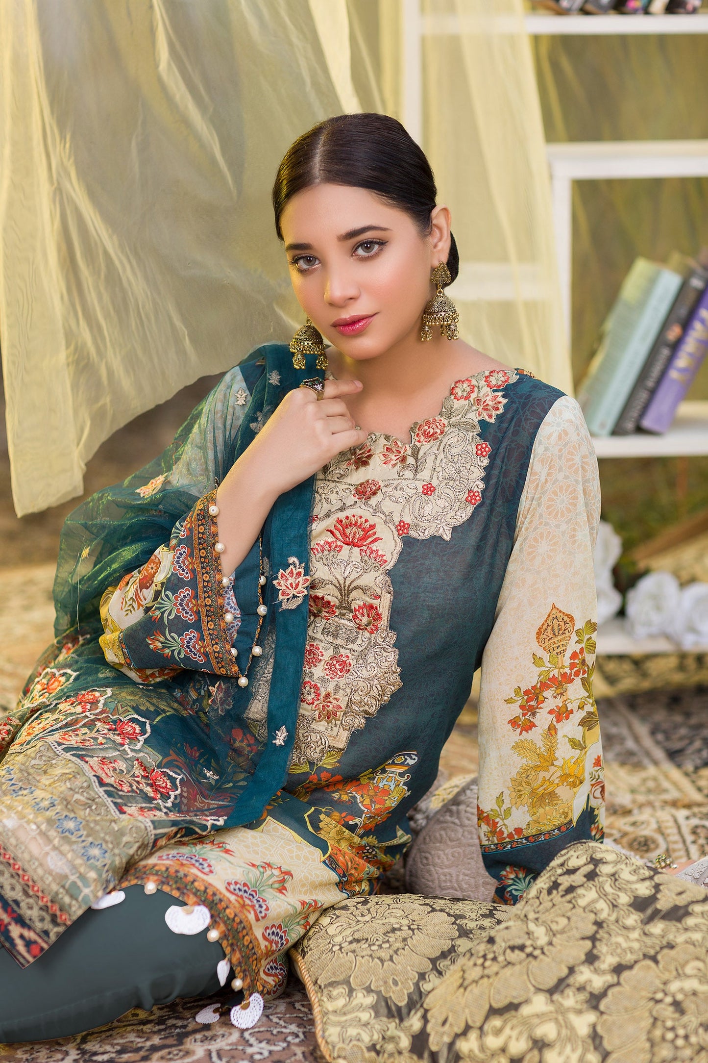 Doulty - Digital Embroidered Swiss Voil 3PC