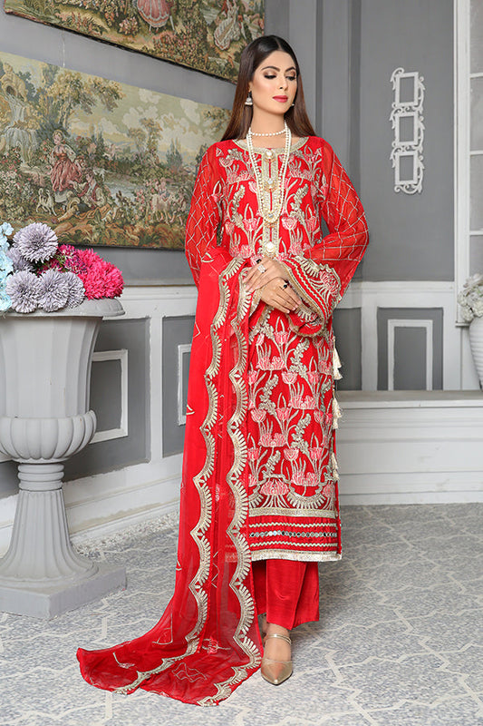 Carnelian - Luxury Desire Embroidered Chiffon 3PC