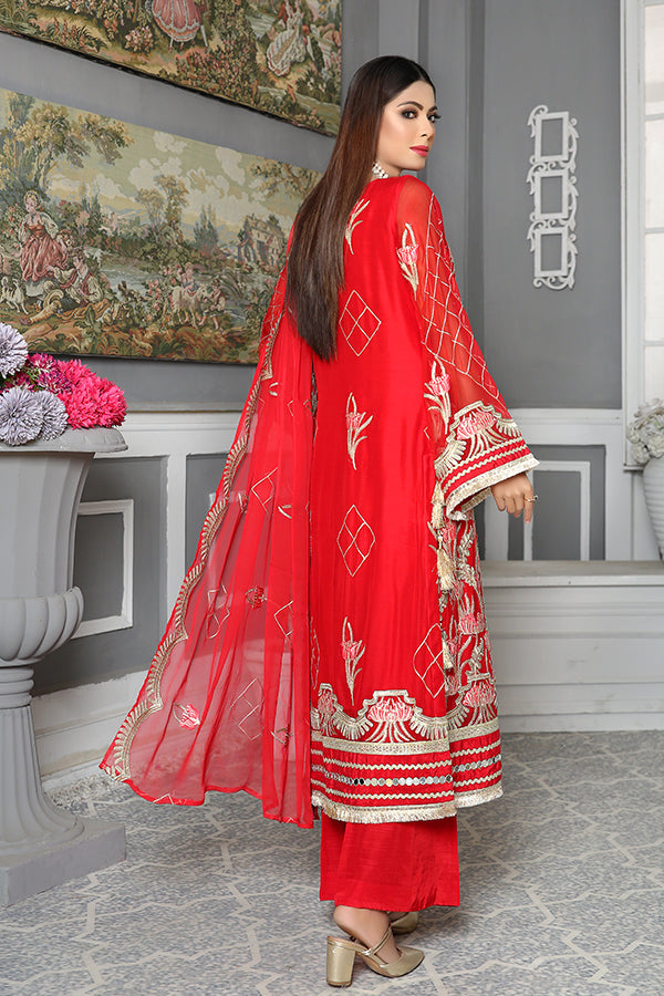 Carnelian - Luxury Desire Embroidered Chiffon 3PC