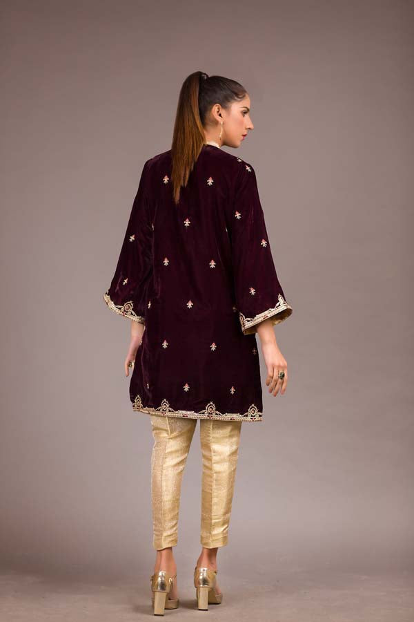 Creole - Embroidered Velvet Unstitch Kurti