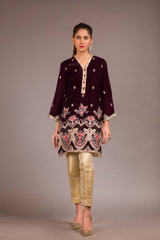 Creole - Embroidered Velvet Unstitch Kurti