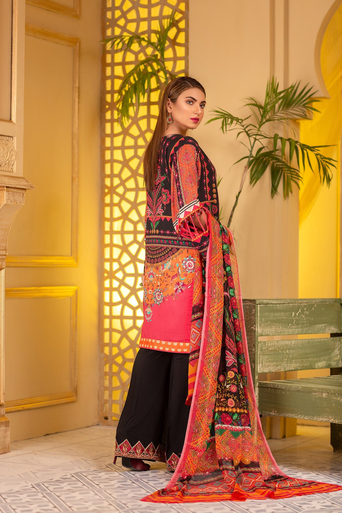 Engrossing - Digital Printed and Embroidered Suvic Lawn 3PC