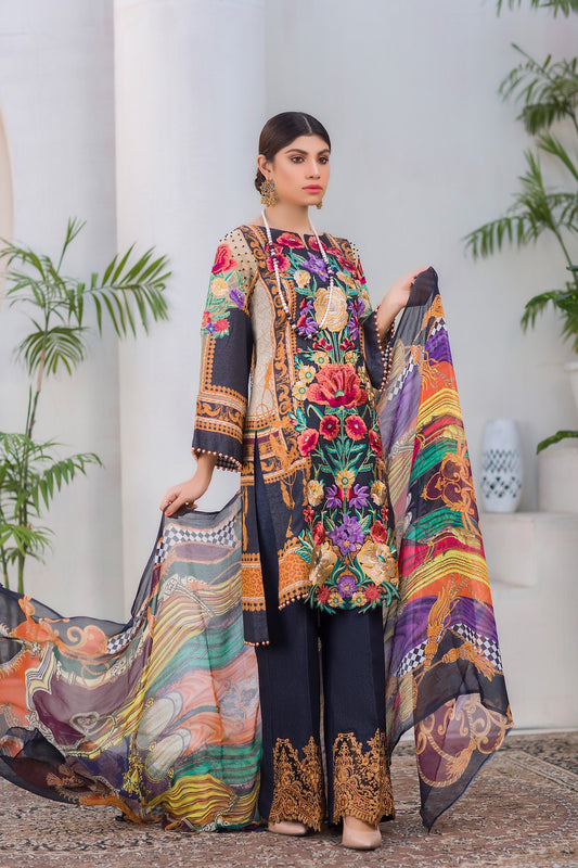 Rumex - Digital Embroidered Lawn Karandi
