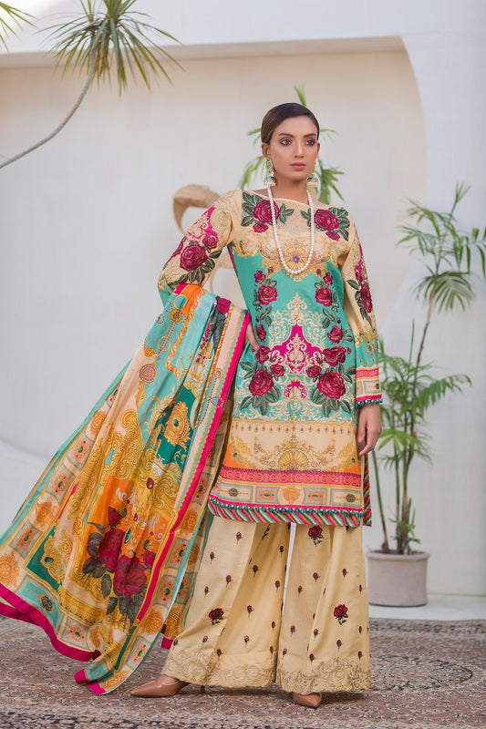 Elite - Digital Embroidered Lawn Karandi