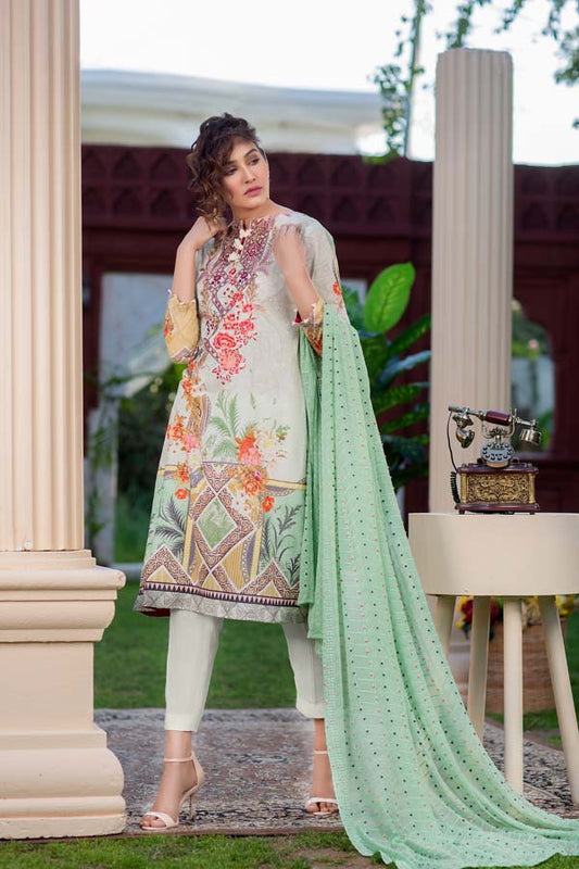 SANVITALIA  – DIGITAL PRINTED LAWN 3 piece (UNSTITCH)