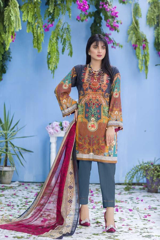 Comet - DIGITAL EMBROIDERED LAWN Unstitch