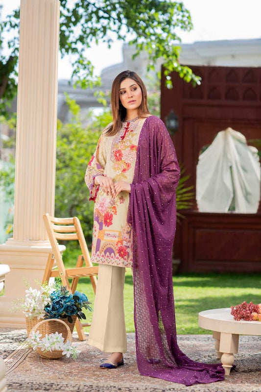 PRIMROSE – DIGITAL PRINTED LAWN 3 piece (UNSTITCH)