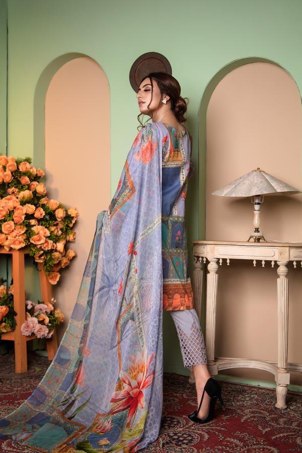 Carolina - Digital With Chikankari Lawn Unstitched 3 Piece