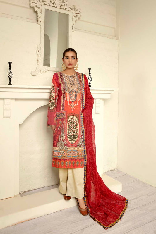Subtle - Digital Printed & Embroidered Lawn