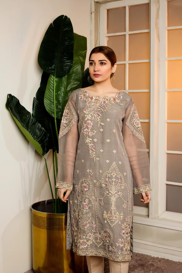 DEL RIO - HAND EMBELLISHED EMBROIDERED ORGANZA STITCHED