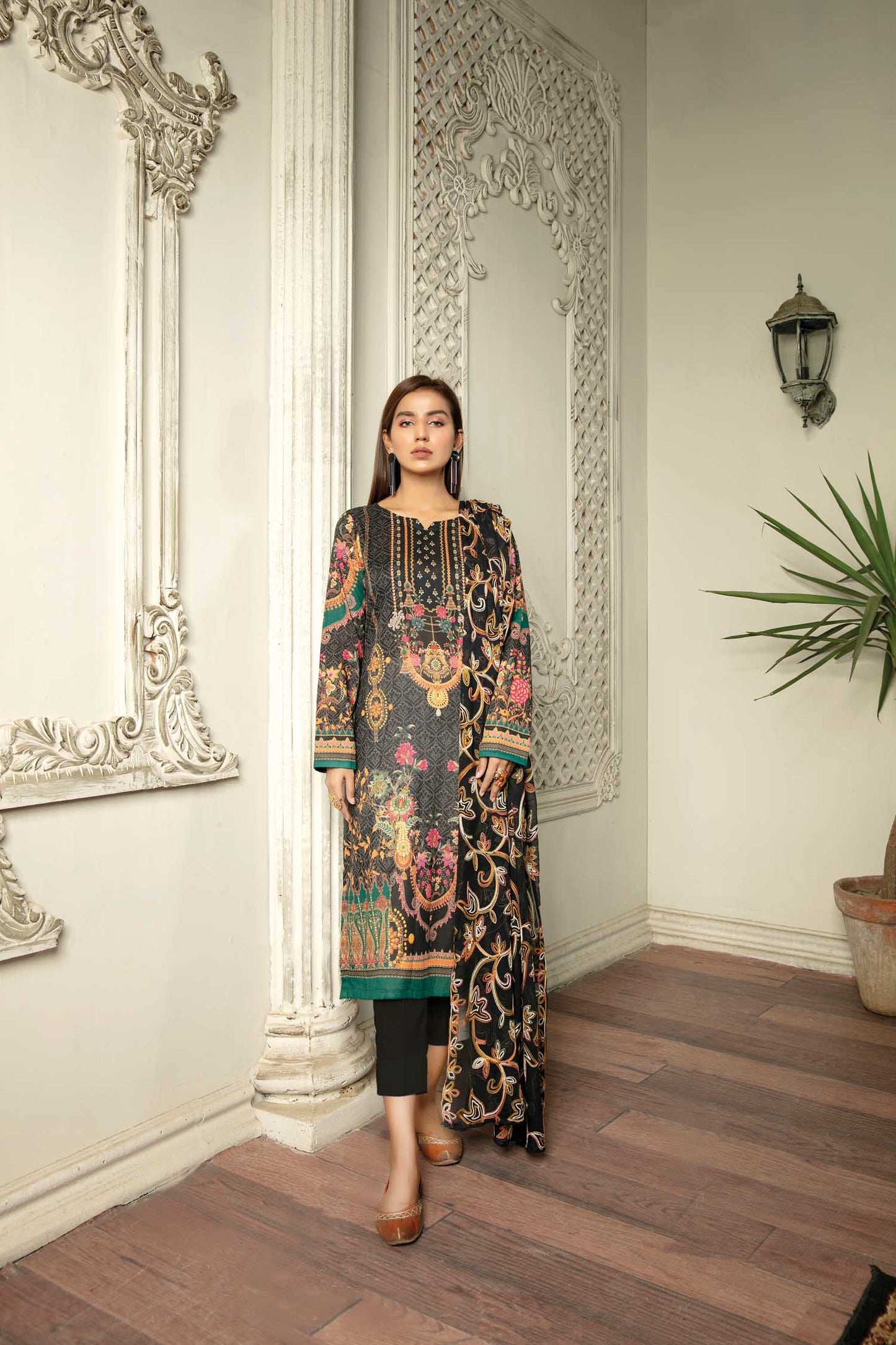 Crawl Rib - Digital Printed & Embroidered Lawn 3PC