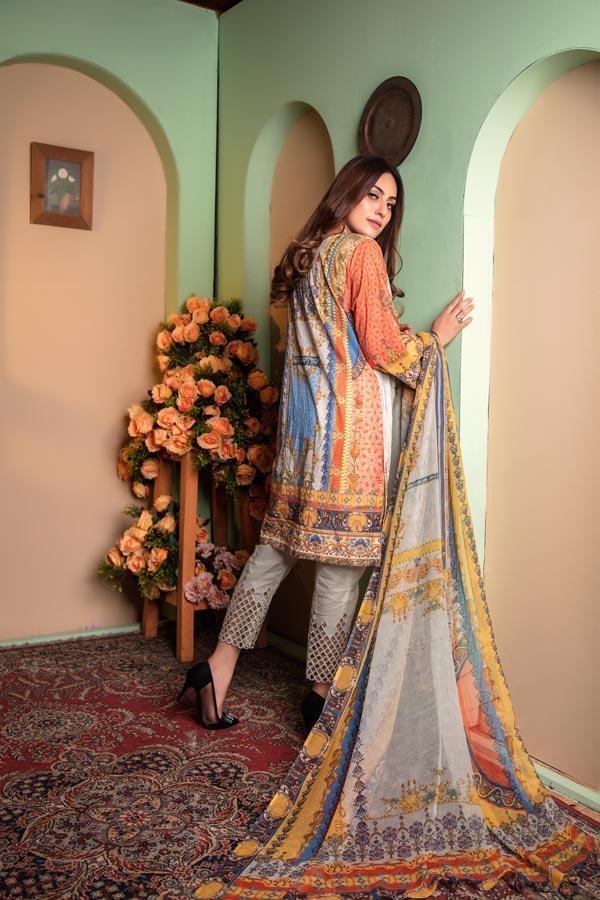 Cloud - Digital With Chikankari Lawn Unstitched 3 Piece