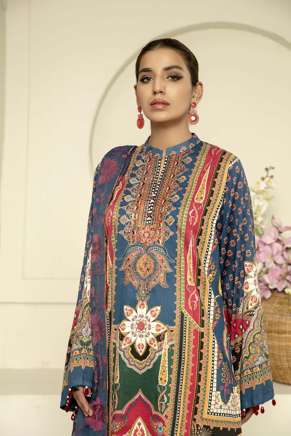 Tredent - Digital Printed & Embroidered Lawn