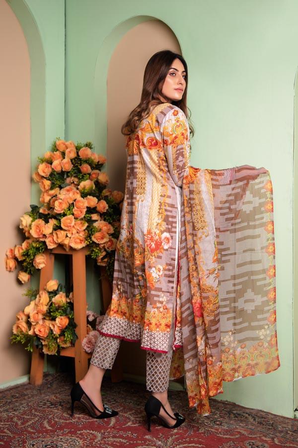 Sapphire -Digital With Chikankari Lawn Unstitched 3 Piece