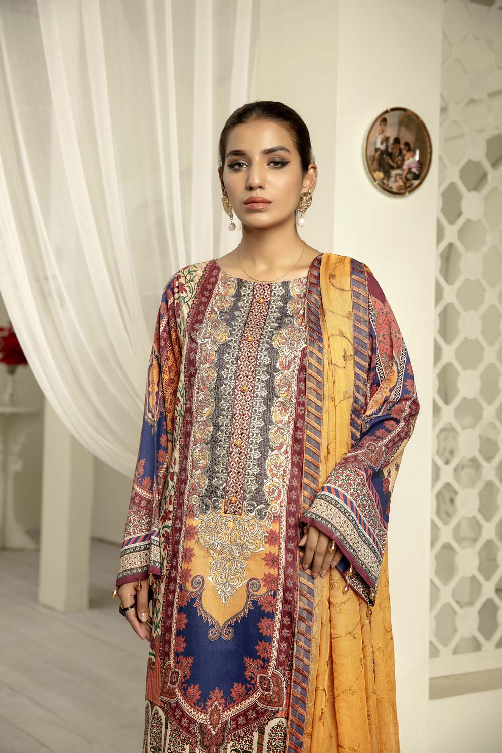 Sun Jewry - Digital Printed & Embroidered Lawn