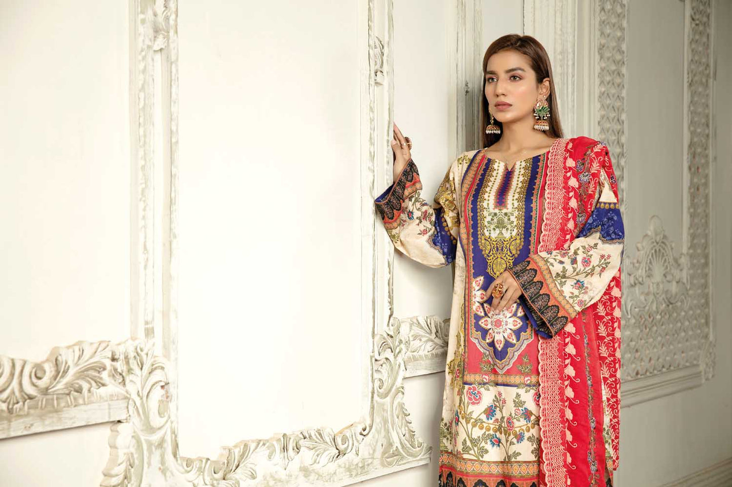 Tribe  - Digital Printed & Embroidered Lawn 3PC