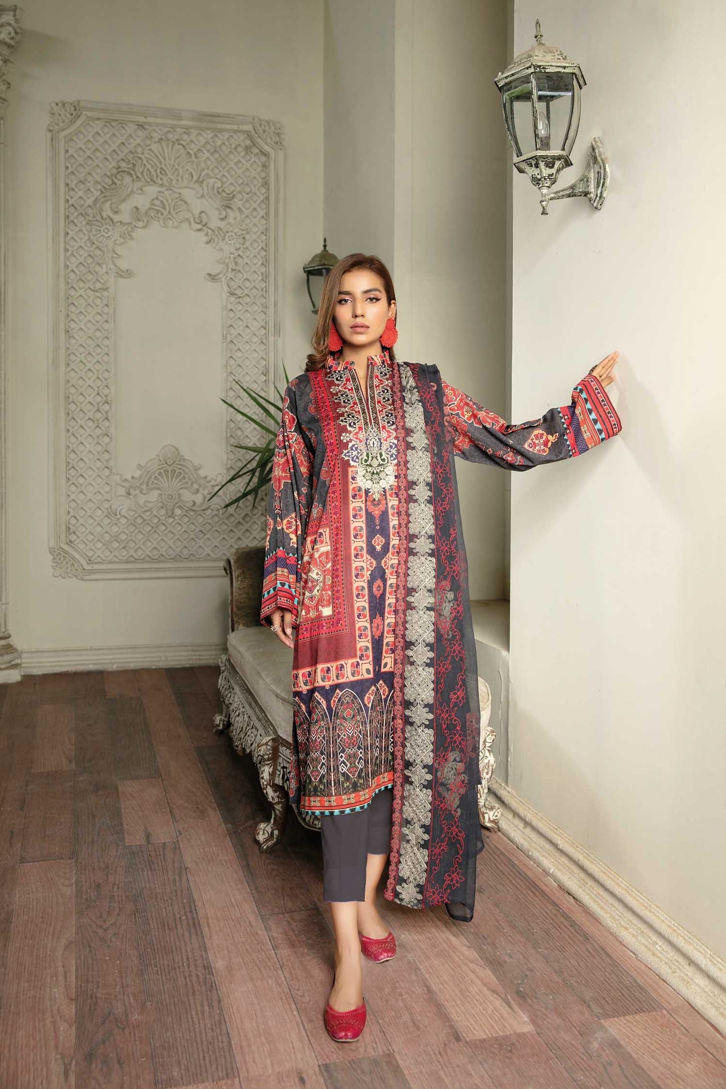 Charmin - Digital Printed & Embroidered Lawn 3 piece