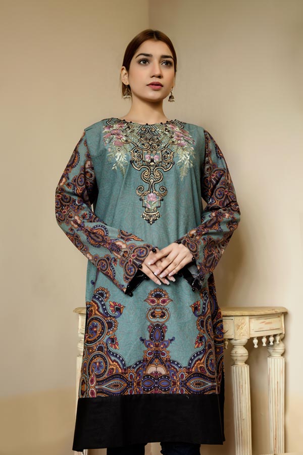 Deep Sea - Stitched Lawn Kurti