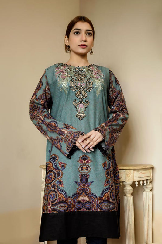 Deep Sea - Stitched Lawn Kurti