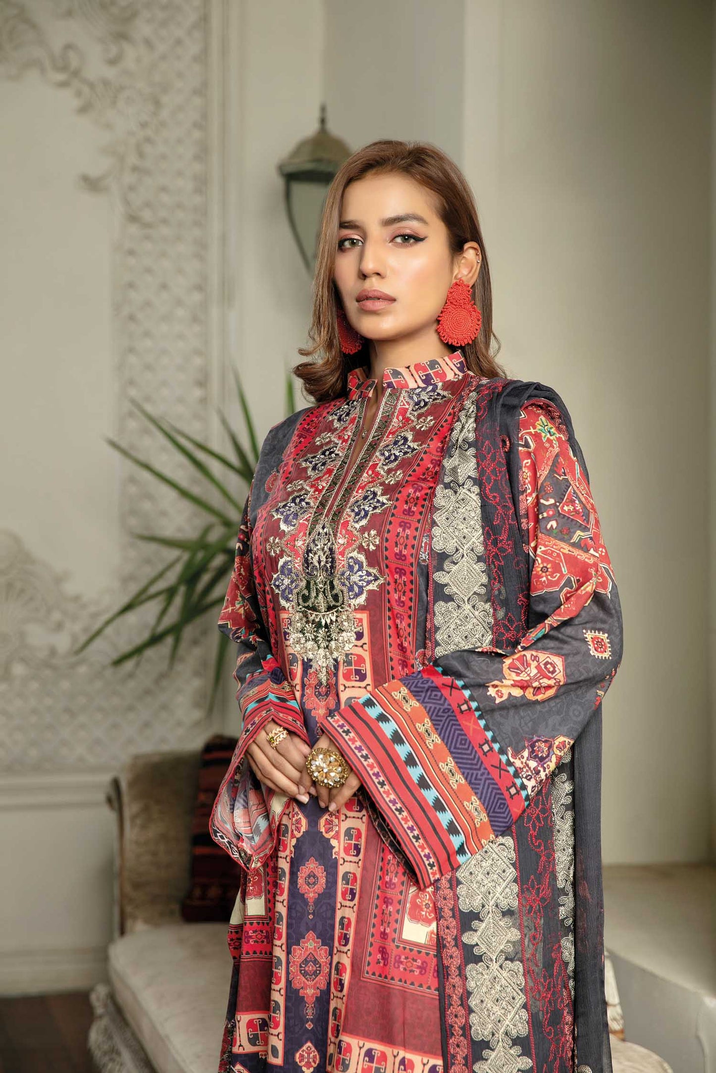 Charmin - Digital Printed & Embroidered Lawn 3 piece