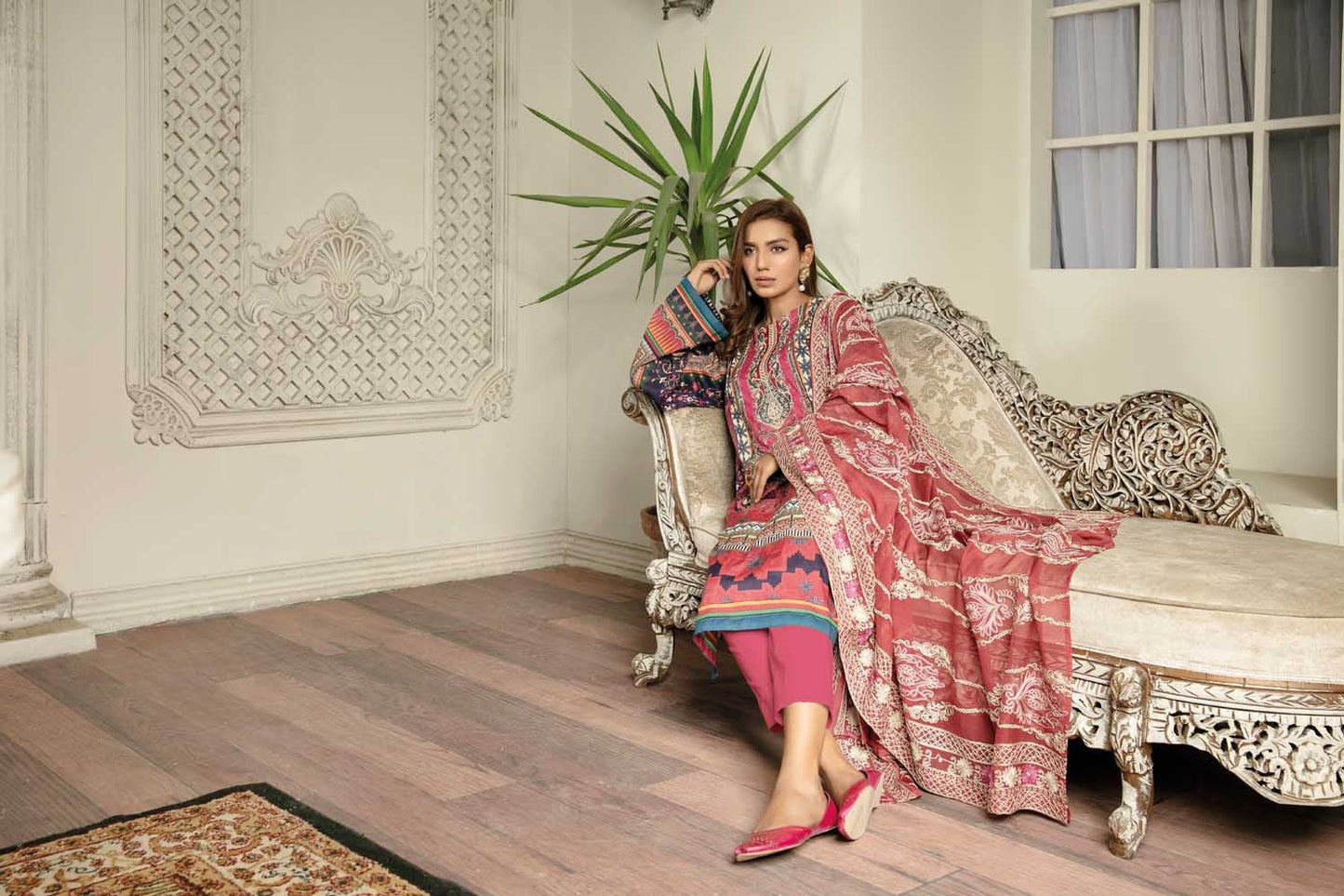 Bliss Rose - Digital Printed & Embroidered Lawn 3 piece