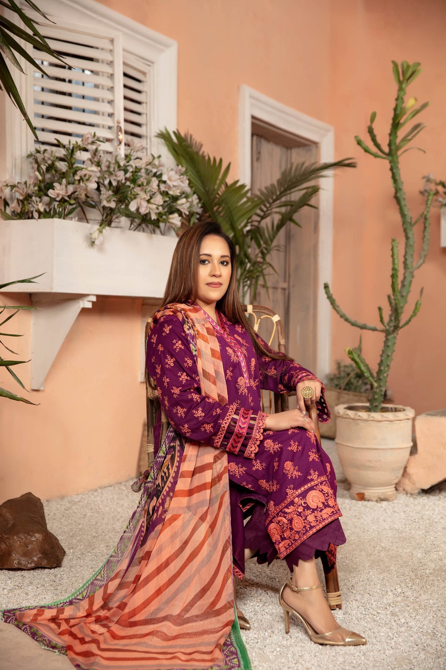 Pompadour - Embroidered Lawn Stitched 3PC