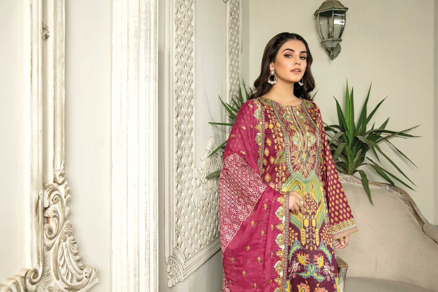 Cultrual Prey - Digital Printed & Embroidered Lawn 3PC