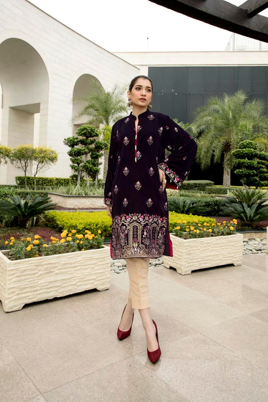 Cemre - Embroidered Velvet Un-Stitched (2 Piece)
