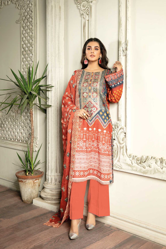 Iris - Digital Printed & Embroidered Lawn 3PC