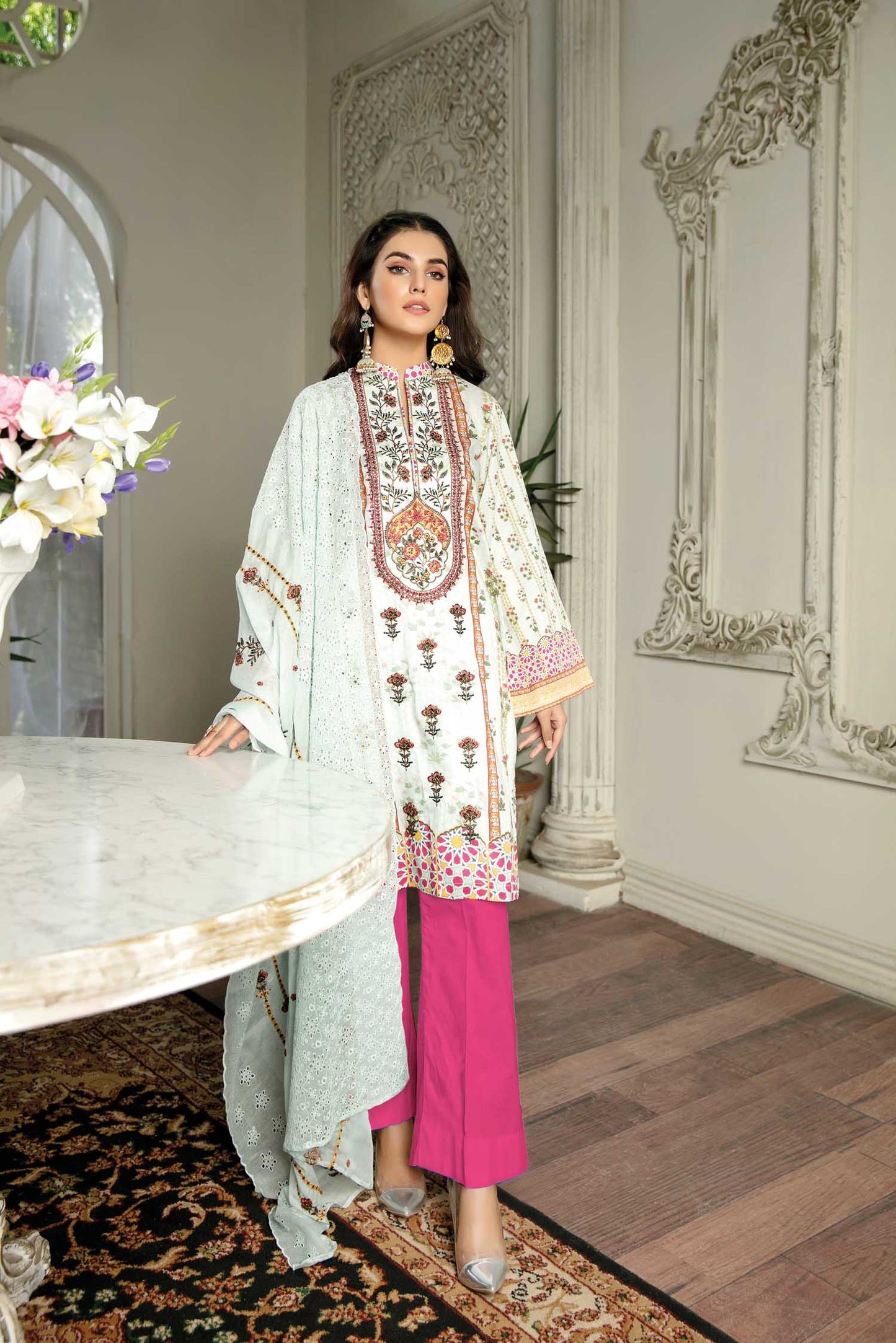 Marble - Digital Printed & Embroidered Lawn 3PC