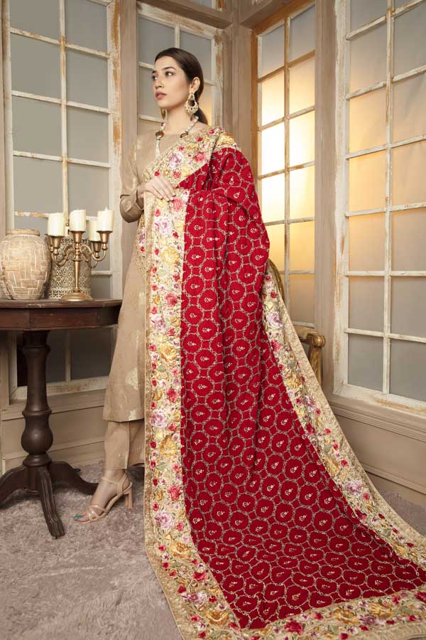 Elif - Velvet Embroidered Shawl