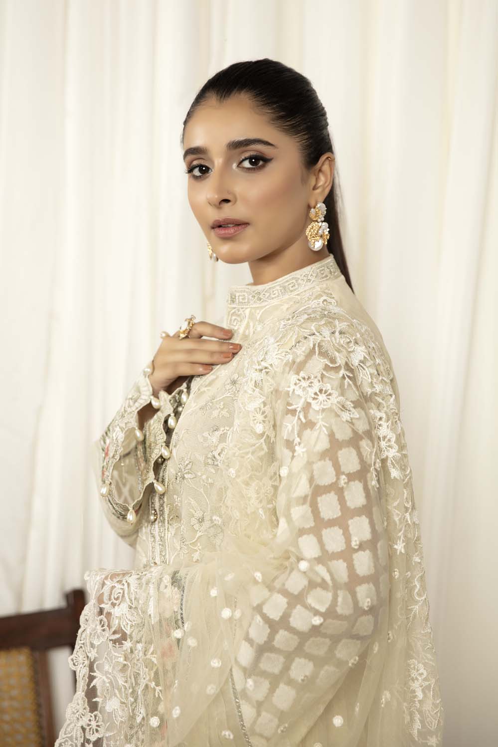 Ivory - Stitched Embroidered Organza 3PC